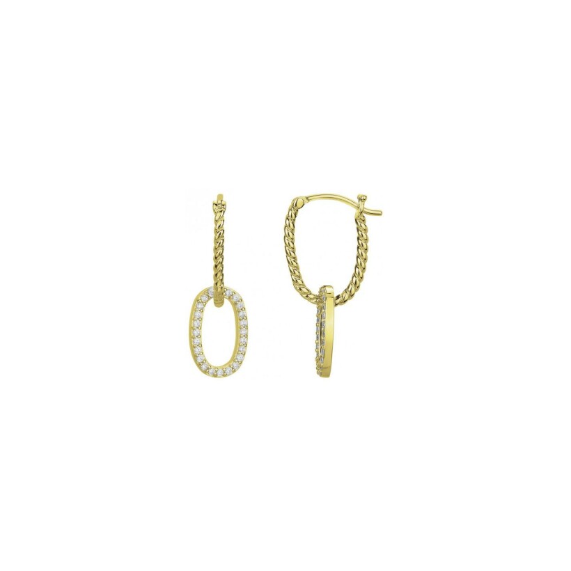 Boucles d'oreilles en plaqué or et oxydes de zirconium