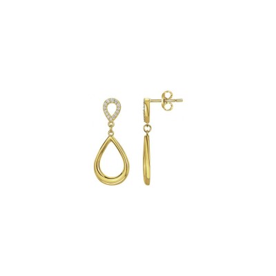 Boucles d'oreilles en plaqué or et oxydes de zirconium