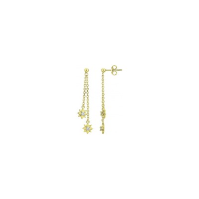Boucles d'oreilles en plaqué or et oxydes de zirconium