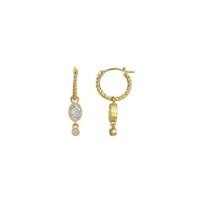 Boucles d'oreilles en plaqué or et oxydes de zirconium