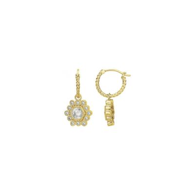 Boucles d'oreilles en plaqué or et oxydes de zirconium