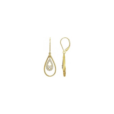 Boucles d'oreilles en plaqué or et oxydes de zirconium