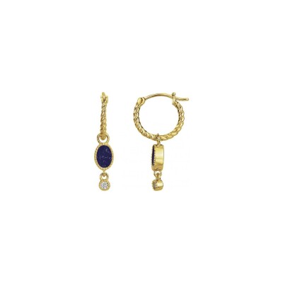Boucles d'oreilles en plaqué or et oxydes de zirconium