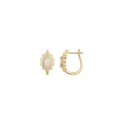 Boucles d'oreilles en plaqué or et oxydes de zirconium