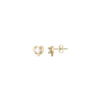 Boucles d'oreilles en plaqué or et oxydes de zirconium