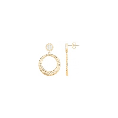 Boucles d'oreilles en plaqué or et oxydes de zirconium