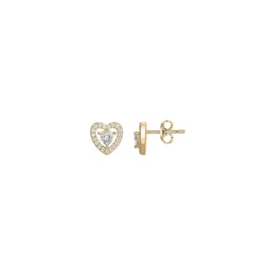 Boucles d'oreilles en plaqué or et oxyde de zirconium