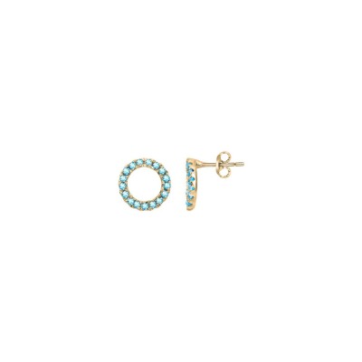 Boucles d'oreilles en plaqué or et oxyde de zirconium