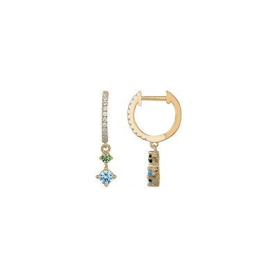 Boucles d'oreilles en plaqué or et oxyde de zirconium
