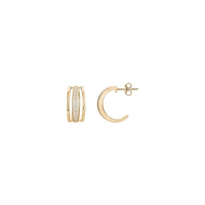 Boucles d'oreilles en plaqué or et oxyde de zirconium