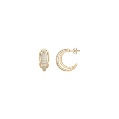 Boucles d'oreilles en plaqué or et oxyde de zirconium