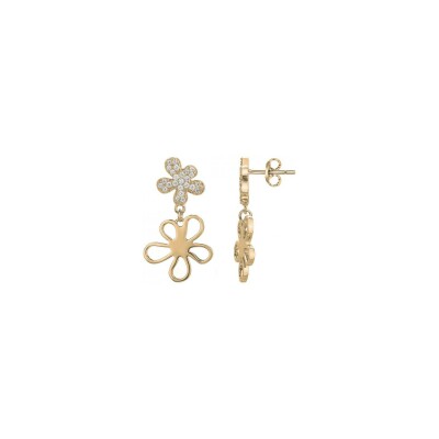 Boucles d'oreilles en plaqué or et oxyde de zirconium