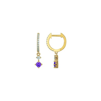 Boucles d'oreilles en plaqué or et oxyde de zirconium