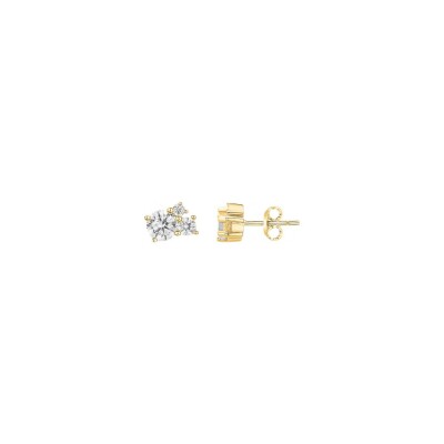 Boucles d'oreilles en plaqué or et oxyde de zirconium