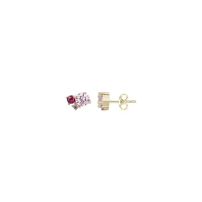 Boucles d'oreilles en plaqué or et oxyde de zirconium