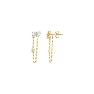 Boucles d'oreilles en plaqué or et oxyde de zirconium