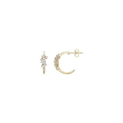 Boucles d'oreilles en plaqué or et oxyde de zirconium