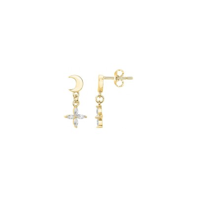 Boucles d'oreilles en plaqué or et oxyde de zirconium