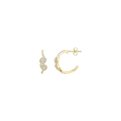 Boucles d'oreilles en plaqué or et oxyde de zirconium