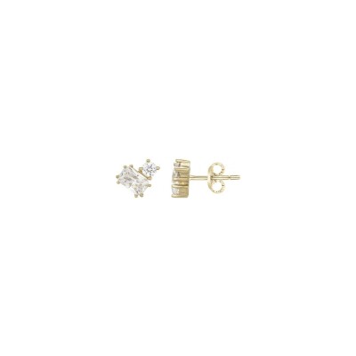 Boucles d'oreilles en plaqué or et oxyde de zirconium