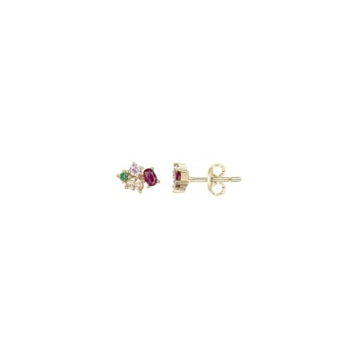 Boucles d'oreilles en plaqué or et oxyde de zirconium