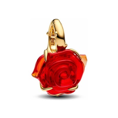 Charm Pandora Pandora X Disney La Belle Et La Bête Rose Enchantée en métal doré