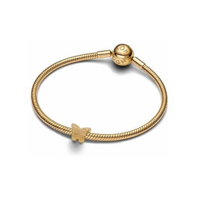 Mini charm Pandora Papillon Texturé en métal doré