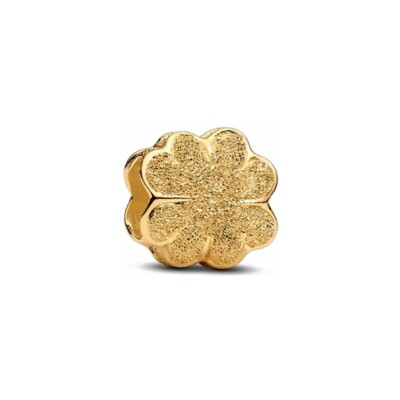 Mini charm Pandora Trèfle Texturé en métal doré
