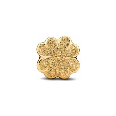 Mini charm Pandora Trèfle Texturé en métal doré