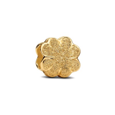 Mini charm Pandora Trèfle Texturé en métal doré
