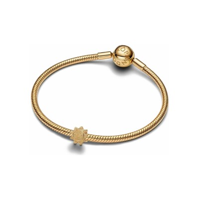 Mini charm Pandora Soleil Texturé en métal doré
