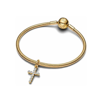 Charm Pandora Pendant Croix en métal doré