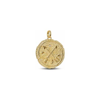 Charm Pandora Médaillon Surdimensionné Flèches Croisées en métal doré