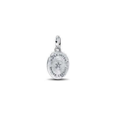 Charm Pandora Médaillon Rose en argent et métal doré