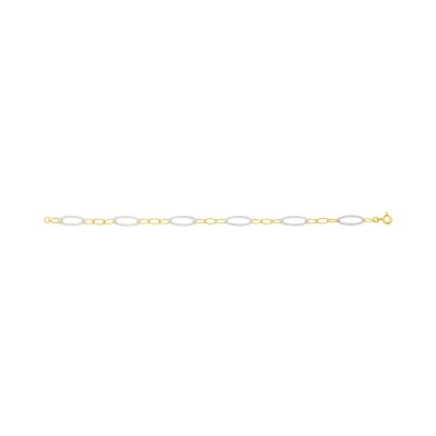Bracelet fantaisie en or jaune et or blanc