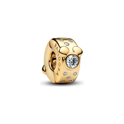 Charm Disney x Pandora Mickey et Minnie en métal doré et oxydes de zirconium