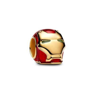 Charm Marvel x Pandora Casque d’Iron Man en métal doré et émail