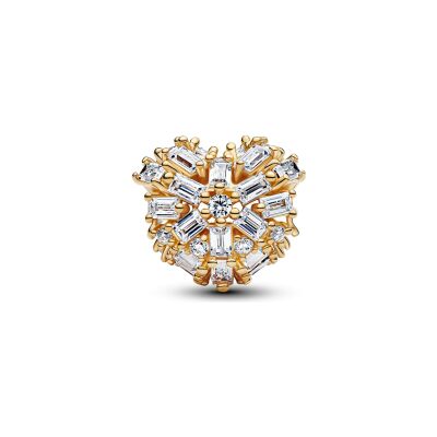 Charm Pandora Cœur Scintillant en métal doré et oxydes de zirconium