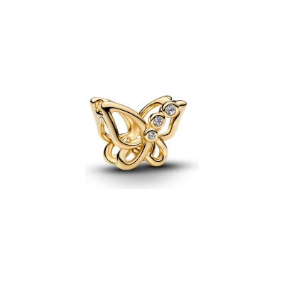 Charm Pandora Moments Papillon ajouré en métal doré et oxydes de zirconium
