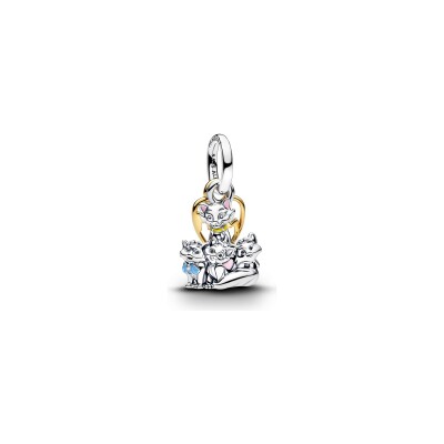 Charm Disney x Pandora Les Aristochats en argent, métal doré et résine