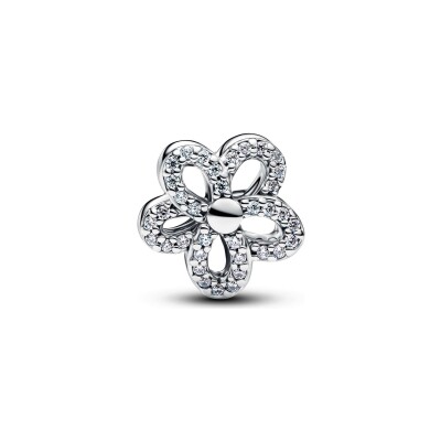 Charm Pandora Moments ajouré Fleur Pavée en argent, métal doré et oxydes de zirconium