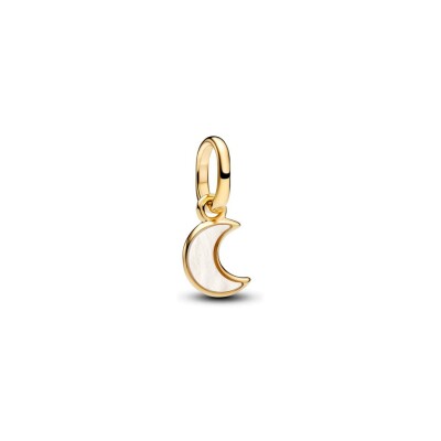 Charm Pandora Me Mini Croissant de Lune Blanc en métal doré et résine