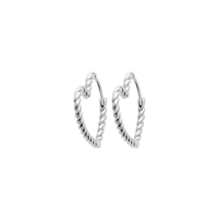 Boucles d'oreilles créoles en argent rhodié