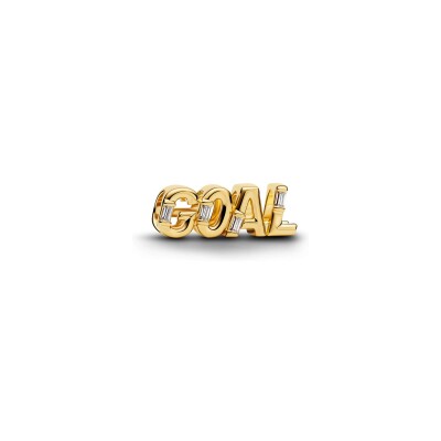 Charm Pandora Moments Goal en métal doré et oxydes de zirconium