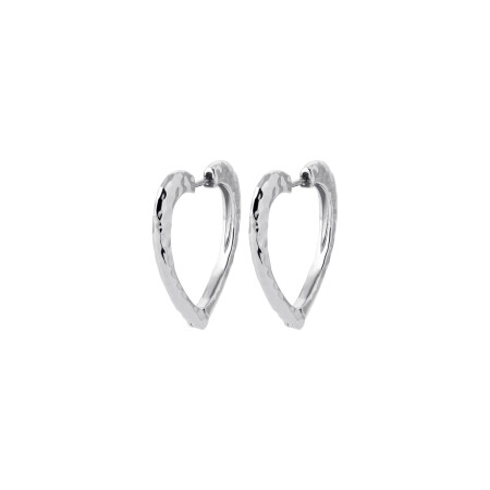 Boucles d'oreilles créoles en argent rhodié