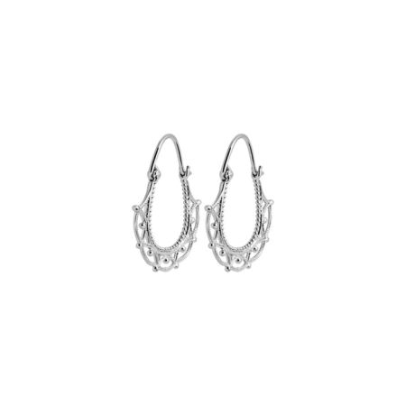 Boucles d'oreilles créoles en argent rhodié