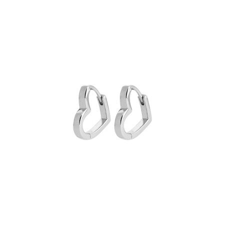 Boucles d'oreilles créoles en argent rhodié