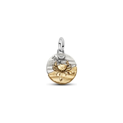Charm Pandora Talisman Cancer en argent, métal doré et oxyde de zirconium