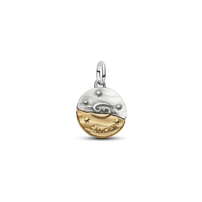 Charm Pandora Talisman Cancer en argent, métal doré et oxyde de zirconium