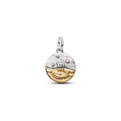 Charm Pandora Talisman Scorpion en argent, métal doré et oxyde de zirconium